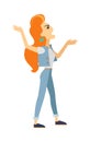 Screaming Woman Flat Vector Illustration