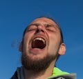 Screaming young man Royalty Free Stock Photo