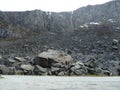 Scree at fjord in norway