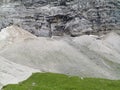 Scree slopes at rock wall