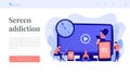 Screen addiction concept landing page.