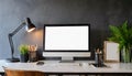 screen blank laptop table background white mockup computer business technology office notebook work display portable home desk Royalty Free Stock Photo