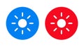 Screen brightness sun icon flat trendy round button set Royalty Free Stock Photo