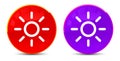 Screen brightness sun icon glossy round buttons illustration Royalty Free Stock Photo