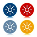 Screen brightness sun icon trendy flat round buttons set illustration design Royalty Free Stock Photo