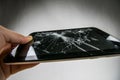 Screen broken smartphone
