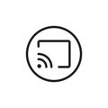 Screen cast icon Outline vector for web ui Royalty Free Stock Photo