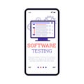 Screen with code testing or debugging of application or software. Royalty Free Stock Photo