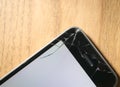 Screen cracked smartphone