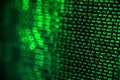 Screen with crypto currency code, green digitals Royalty Free Stock Photo