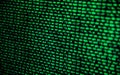 Screen with crypto currency code, green digitals Royalty Free Stock Photo