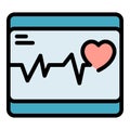 Screen defibrillator icon vector flat