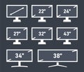 Screen display set of different diagonal sizes