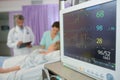 Screen display vital sign monitor in hospital Royalty Free Stock Photo