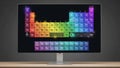 Screen displaying a digitally manipulated periodic table with Royalty Free Stock Photo