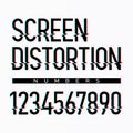 Screen distortion alphabet numbers Royalty Free Stock Photo