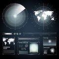 Screen Elements Of Search Radar Set Royalty Free Stock Photo