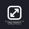 Screen enlargement pixel perfect white linear ui icon for dark theme