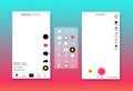 Screen and icon templates. App web buttons layouts, ui. Social media concept. Vector illustration. EPS 10. gradient background