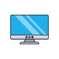 Screen vector flat color icon Royalty Free Stock Photo