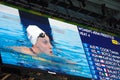 Screen with Katie Ledecky at Rio2016