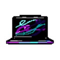 screen laptop gaming game pixel art vector illustration