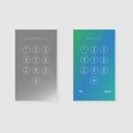 Screen lock password background template. Vector smartphone ID recognition screenlock password or lockscreen passcode access authe