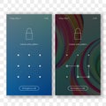 Screen lock with pattern ID unlock vector