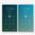 Screen lock smartphone code vector clock display