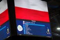 Screen at Maracanazinho with names of Polish volleyball players Royalty Free Stock Photo