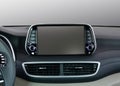 Screen multimedia system on dashboard in a modern car Royalty Free Stock Photo