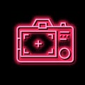 screen photo camera gadget neon glow icon illustration