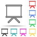screen for presentation multi color style icon. Simple thin line, outline vector of web icons for ui and ux, website or mobile Royalty Free Stock Photo