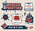 Screen printing colorful concept Royalty Free Stock Photo