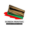 Screen Printing Silk Squeegee Logo Design Royalty Free Stock Photo