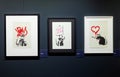 Screen prints titled Gangsta Rat, Get Out While You Can and Love Rat by Banksy