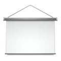 Screen projector, presentation white board display, vector Royalty Free Stock Photo