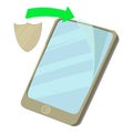 Screen protect icon, cartoon style