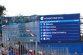 Screen with Rio2016 rowing women's pair start list