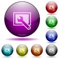 Screen settings glass sphere buttons Royalty Free Stock Photo