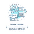 Screen sharing blue concept icon