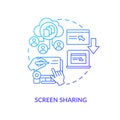 Screen sharing blue gradient concept icon