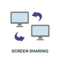 Screen Sharing flat icon. Color simple element from work from home collection. Creative Screen Sharing icon for web design,