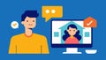 Screen Sharing An illustration showing a split screen with a technician guiding a home user through software