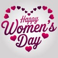 A festive happy women s day graphic with hearts Royalty Free Stock Photo