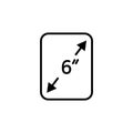 Screen size. Flat vector icon. Simple hardware icon