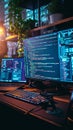 Screen symphony Office programmers write, develop, and learn digital coding Royalty Free Stock Photo
