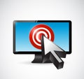Screen and target dart illustration Royalty Free Stock Photo