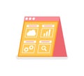 Cloud and Chart, Searching and Settings App Vector