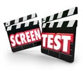 Screen Test Movie Clapper Boards Audition Peformance Acting Tryo